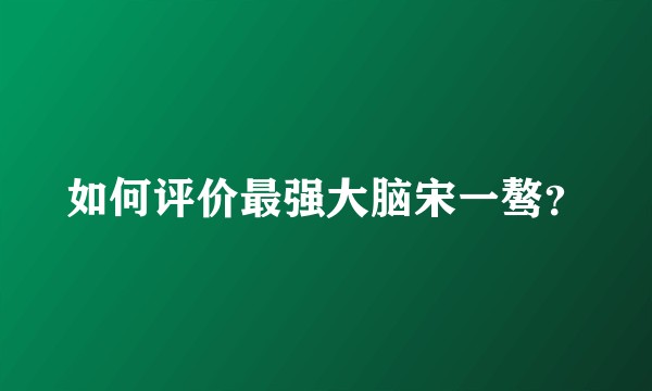 如何评价最强大脑宋一骜？