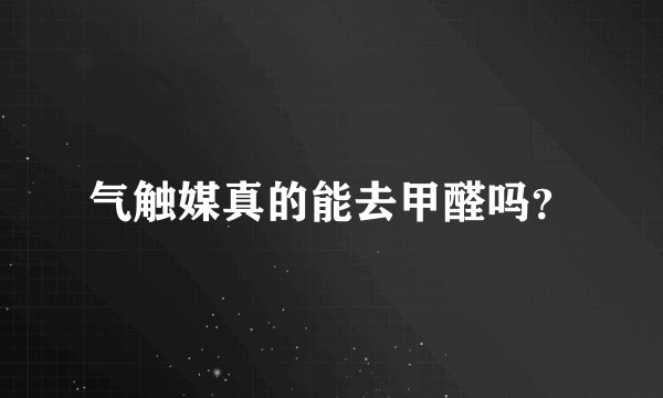 气触媒真的能去甲醛吗？