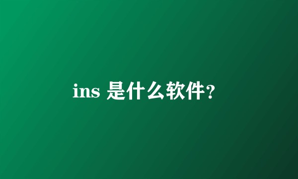 ins 是什么软件？