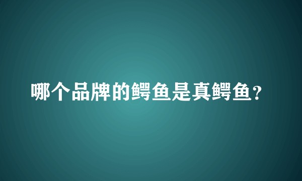 哪个品牌的鳄鱼是真鳄鱼？