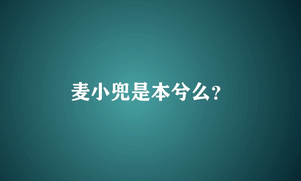麦小兜是本兮么？