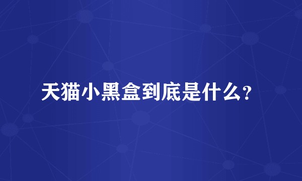 天猫小黑盒到底是什么？