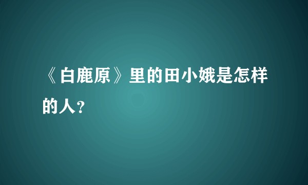 《白鹿原》里的田小娥是怎样的人？