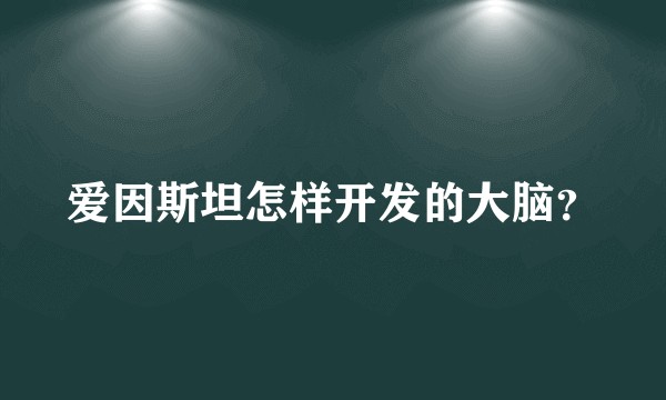 爱因斯坦怎样开发的大脑？