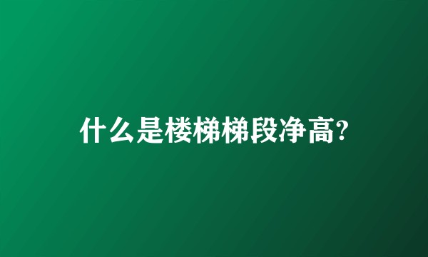 什么是楼梯梯段净高?