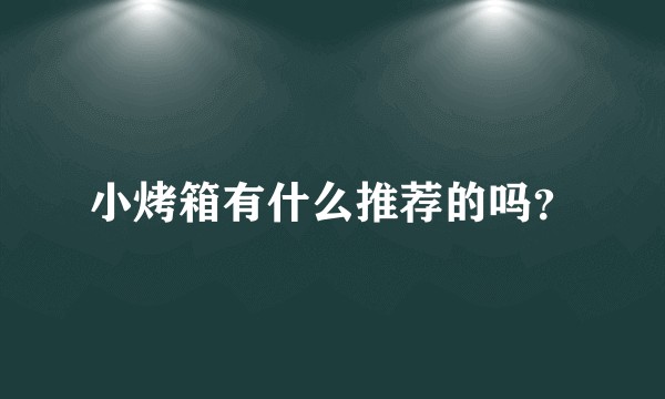 小烤箱有什么推荐的吗?