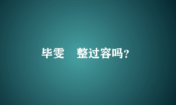 毕雯珺整过容吗？