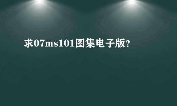 求07ms101图集电子版？