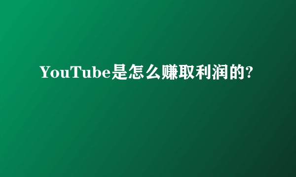 YouTube是怎么赚取利润的?