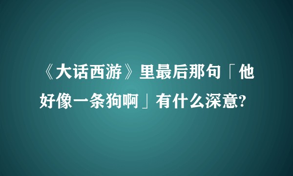 《大话西游》里最后那句「他好像一条狗啊」有什么深意?