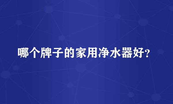 哪个牌子的家用净水器好？