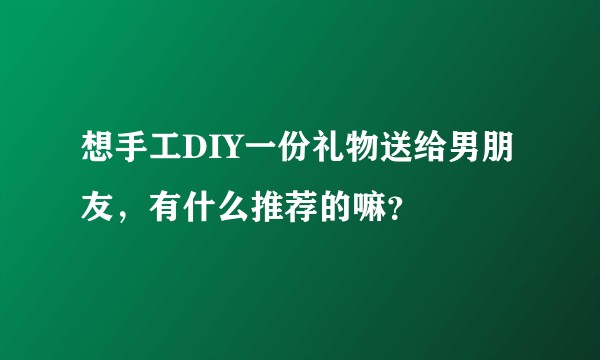 想手工DIY一份礼物送给男朋友，有什么推荐的嘛？