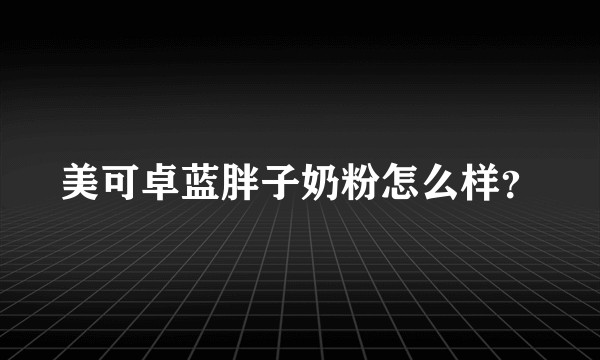 美可卓蓝胖子奶粉怎么样？