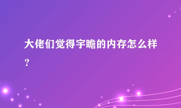 大佬们觉得宇瞻的内存怎么样？