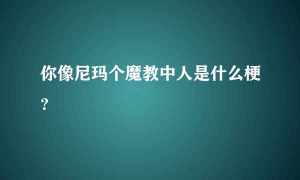 你像尼玛个魔教中人是什么梗？