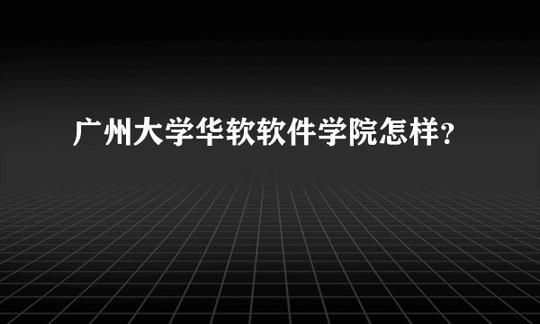 广州大学华软软件学院怎样？