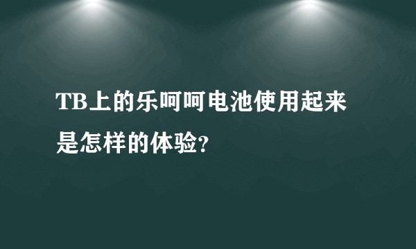 TB上的乐呵呵电池使用起来是怎样的体验？
