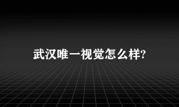 武汉唯一视觉怎么样?