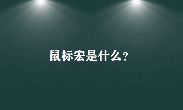 鼠标宏是什么?