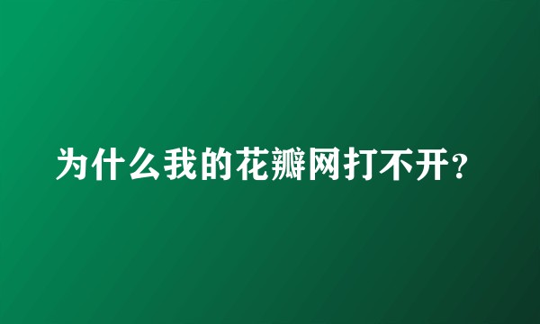 为什么我的花瓣网打不开？