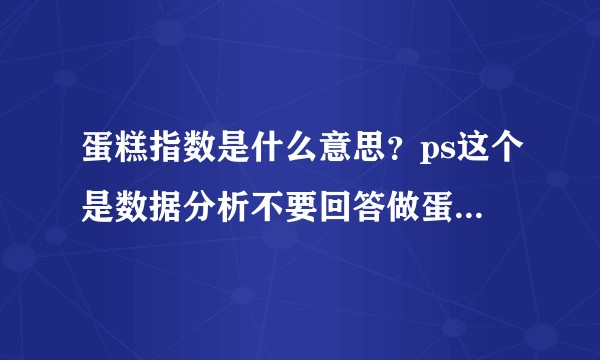 蛋糕指数是什么意思？ps这个是数据分析不要回答做蛋糕求求了？