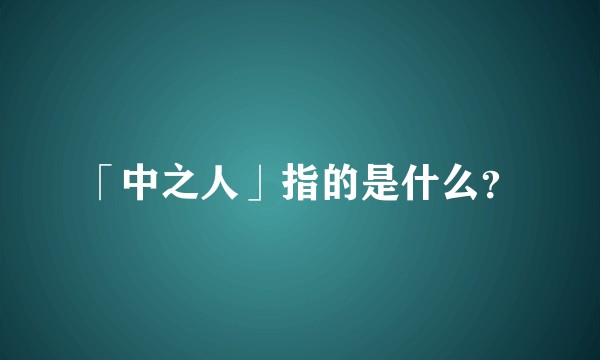 「中之人」指的是什么？