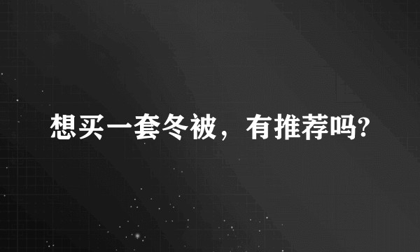 想买一套冬被，有推荐吗?