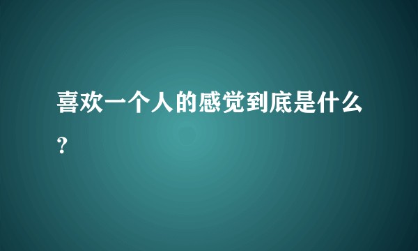 喜欢一个人的感觉到底是什么？