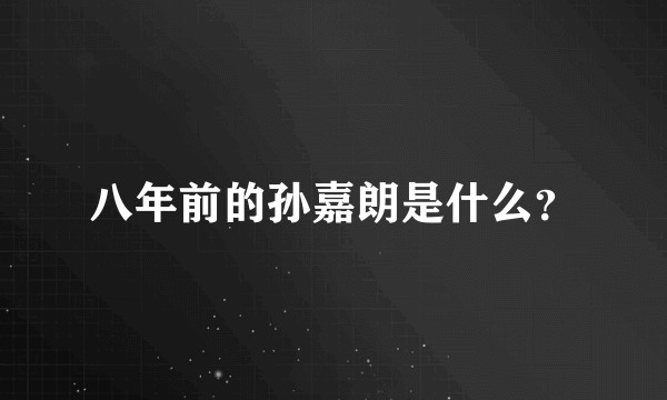 八年前的孙嘉朗是什么？