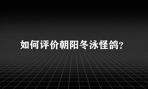 如何评价朝阳冬泳怪鸽？