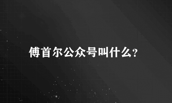 傅首尔公众号叫什么？