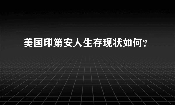 美国印第安人生存现状如何？