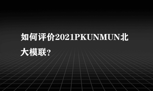 如何评价2021PKUNMUN北大模联？