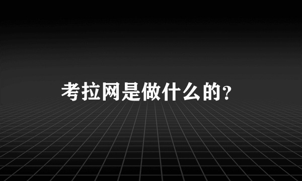 考拉网是做什么的?