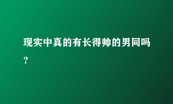 现实中真的有长得帅的男同吗？