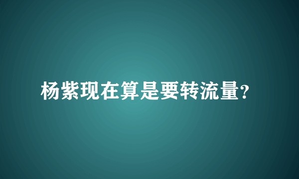 杨紫现在算是要转流量？