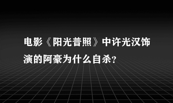 电影《阳光普照》中许光汉饰演的阿豪为什么自杀？