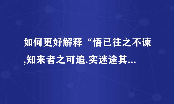 如何更好解释“悟已往之不谏,知来者之可追.实迷途其未远,觉今是而昨非.”的含义？