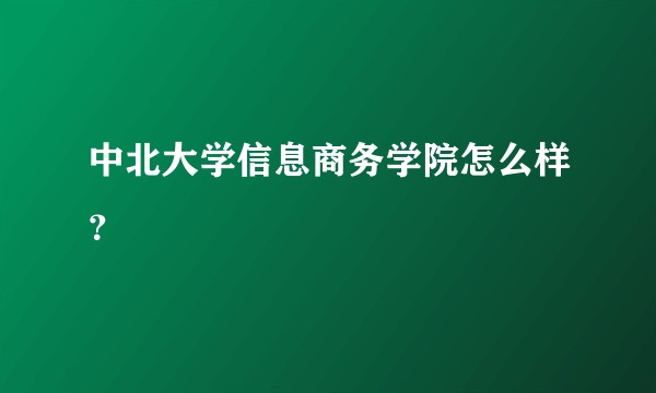 中北大学信息商务学院怎么样？