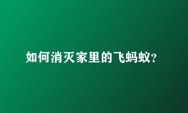 如何消灭家里的飞蚂蚁？