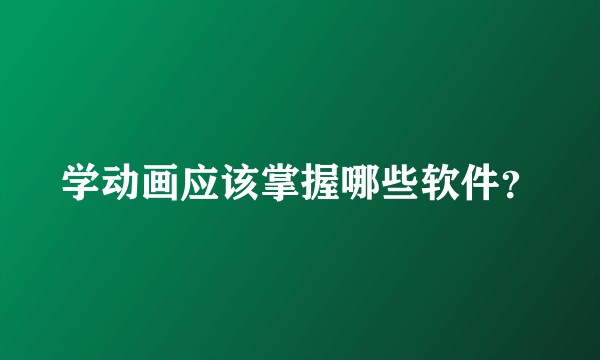 学动画应该掌握哪些软件？