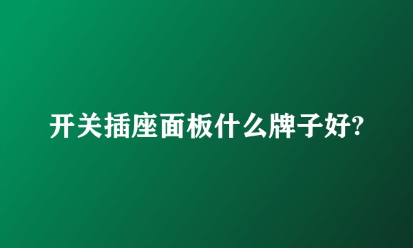 开关插座面板什么牌子好?