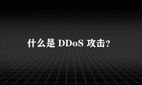 什么是 DDoS 攻击？
