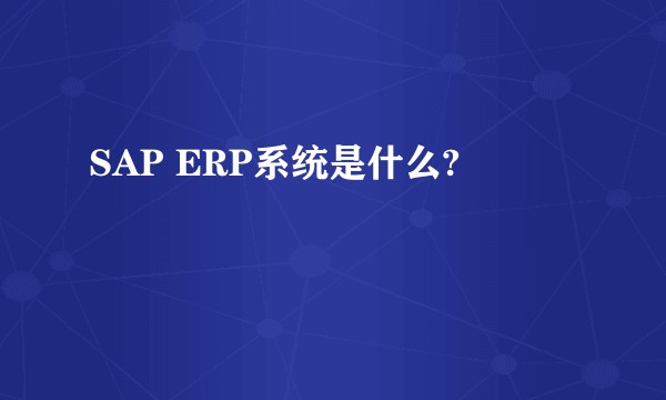 SAP ERP系统是什么?