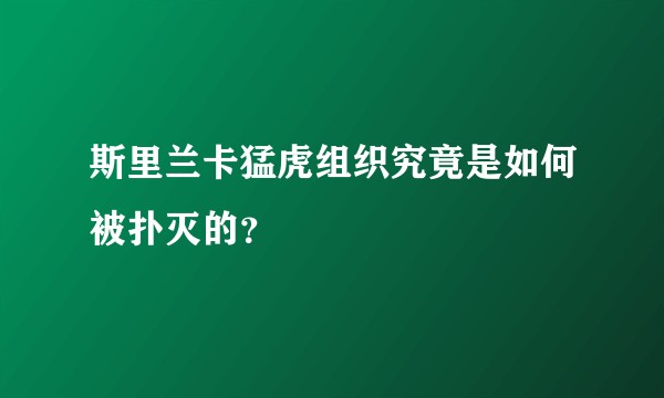 斯里兰卡猛虎组织究竟是如何被扑灭的？
