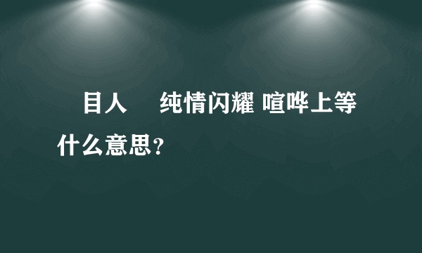 駄目人間 纯情闪耀 喧哗上等 什么意思？