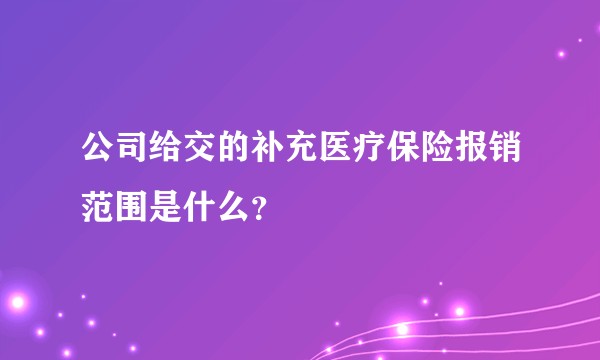 公司给交的补充医疗保险报销范围是什么?