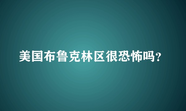美国布鲁克林区很恐怖吗?