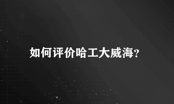 如何评价哈工大威海？