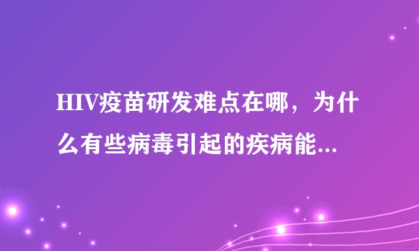 HIV疫苗研发难点在哪，为什么有些病毒引起的疾病能研发出疫苗却研发不出特效药呢？难点在哪？